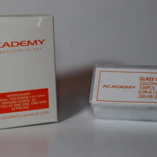 Academy slides and cover slips.